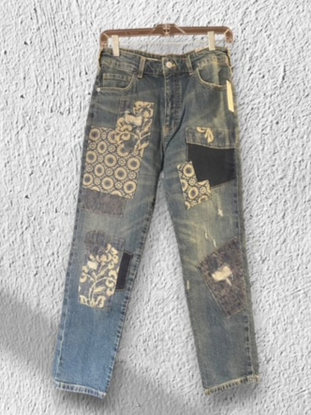 ✨ NWT Anthropologie Pilcro "The Borrowed Boyfriend" Patchwork Jeans ✨